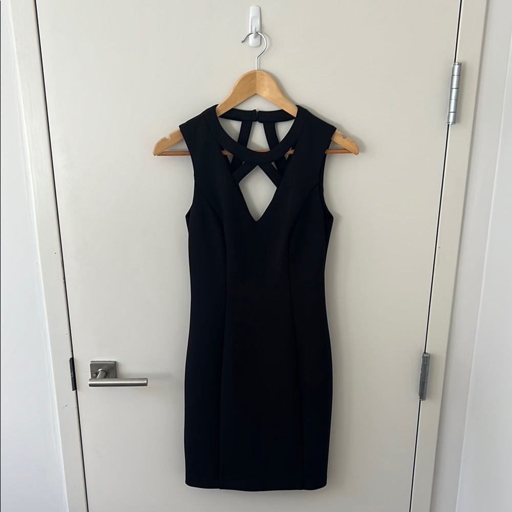 Guess Elegant Black Sleeveless Cocktail Dress